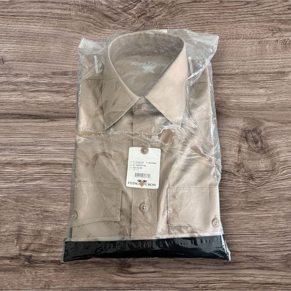 NWT Flying Cross AGSU Heritage Tan Shirt Men's 15 x 32/33 Army Uniform - Picture 6 of 9
